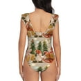 thumbnail image 3 of Naloa Holiday Christmas Stars Print Women One Piece Swimsuits Tummy Control Bathing Suit Ruffle V Neck Swimwear Slimming Monokini, 3 of 5