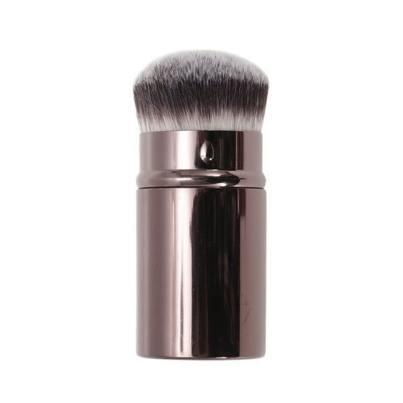 Unique Bargains 1 Pc Durable Foundation Brush Brown Nylon Hair Aluminum Tube