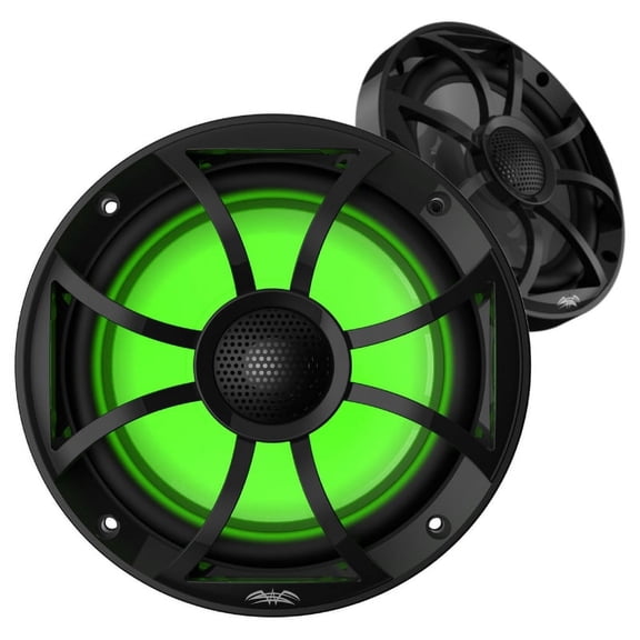 Wet Sounds  RECON 6-BG RGB Recon RGB Series 6.5" 60W RMS (120W Peak Power Handling) Marine Coaxial Speakers Black XS Grille, RGB Backlighting with Gunmetal Cone-open grille