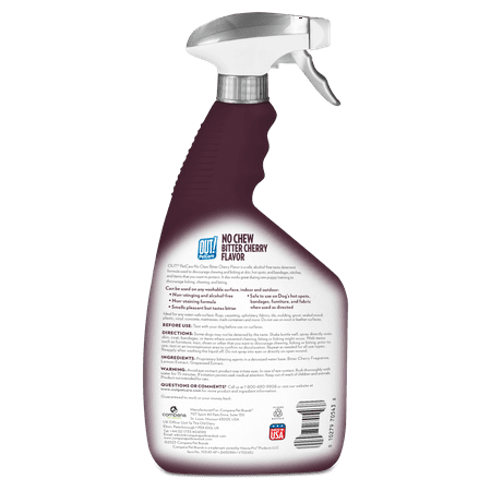 Out! PetCare Bitter Cherry Dog Chew Deterrent, Discourages Licking and Chewing, 32 Ounces