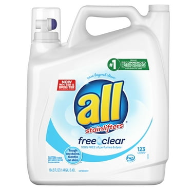 (2 Pack) all Liquid Laundry Detergent, Free Clear for Sensitive Skin, 184.5 Ounce, 123 Loads