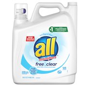 (2 Pack) all Liquid Laundry Detergent, Free Clear for Sensitive Skin, 184.5 Ounce, 123 Loads
