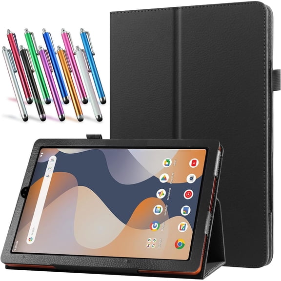 elitegadget Case for onn 8" Core Tablet (2026 Model) - Slim Lightweight Folio PU Leather Folding Stand Cover Case and 1 Random Color Stylus (Black)