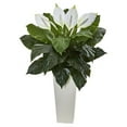 thumbnail image 2 of Nearly Natural 6361 3 ft. Spathifyllum Artificial Plant in White Tower Planter, 2 of 3