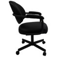 thumbnail image 3 of Swivel Tilt Dining Caster Chair with Arms in Black Fabric on Black, 3 of 5