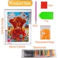 thumbnail image 3 of Cow Flowers Dimond Art Paintings, Calf Cow 5D Diamond Round Full Drill Diamonds Dots Gem DIY Arts Crafts Paintings Kit for Adults Beginners Home Wall Decoration 12x16in, 3 of 5