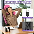thumbnail image 6 of Costway Massage Gaming Chair Reclining Racing Office Computer Chair with Footrest Pink, 6 of 12