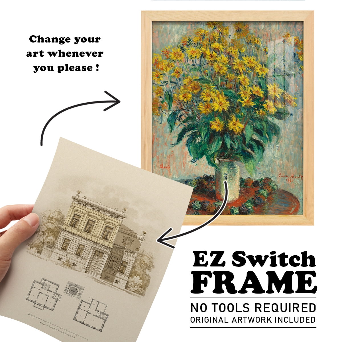 Estate and Plan III -Framed Print w/glass-Natural Wood