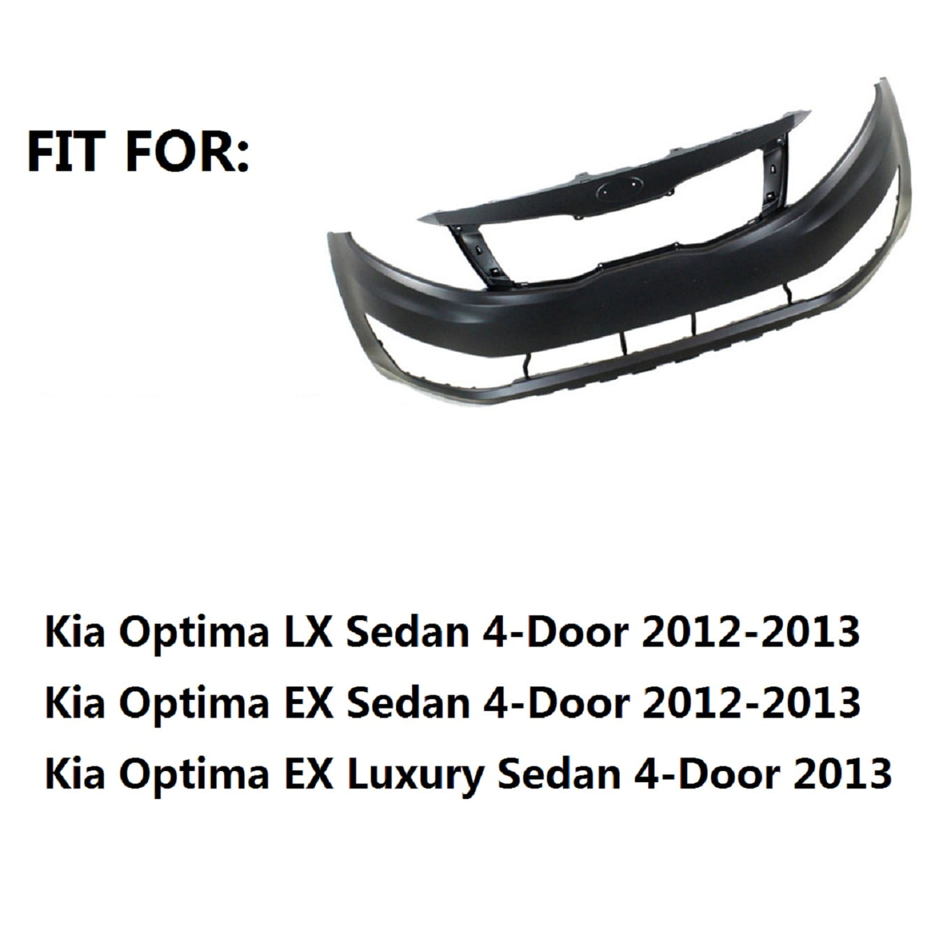 Front Bumper Cover Replaces 865114C000 KI1000161 Compatible with Kia Optima LX EX 2012 2013