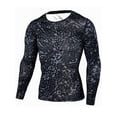 thumbnail image 2 of Frontwalk Men's T Shirt Skinny Compression Base Layer Tops Long Sleeve Mens Breathable Camouflage Long -sleeved Camouflage Black Floral L, 2 of 4