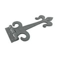 thumbnail image 5 of Renovators Supply Gate Hinges 12" Black Wrought Iron Fleur De Lis Style Strap Hinges for Gates and Doors w/Screws, 5 of 12