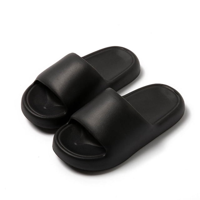 Pantuflas de suela blanda para mujer, de verano, sin cordones, antideslizantes, para el baño, para parejas, con suela gruesa para hombre