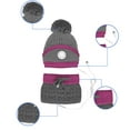 thumbnail image 3 of Dyfzdhu Women USB Heating Warm Knitting Heating Hat Scarf Suit Grey, 3 of 5