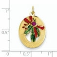 thumbnail image 2 of 14k Yellow Gold MERRY CHRISTMAS Mistletoe with Stone Pendant, 2 of 2