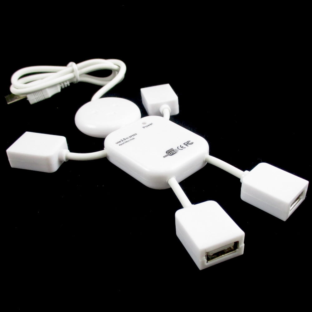 High Speed 4 Port USB 2.0 Multi Hub Splitter Expansion Desktop Laptop Hubman New