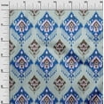 thumbnail image 3 of oneOone Georgette Viscose Blue Fabric Asian Ikat Craft Projects Decor Fabric Printed By The Yard 42 Inch Wide, 3 of 4