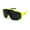 Neon Yellow, variant on Kush Mens Exposed Lens Racer Shield Plastic Sport Sunglasses Blue