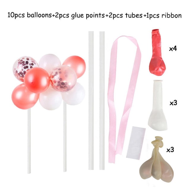 bedienty Cake Topper Home Wedding Party Cake Balloon Ribbon Straws Decoration Pastry Decor Sapphire Glitter Balloon 1# 1Set