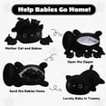 thumbnail image 4 of Animal de peluche SQEQE, gato negro, mami, con 4 bebés, gato en la barriga, 4 of 9