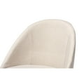thumbnail image 4 of Baxton Studio Carra Mid-Century Modern Light Beige Fabric Upholstered Walnut-Finished Wood Swivel Bar Stool Set of 2, 4 of 7