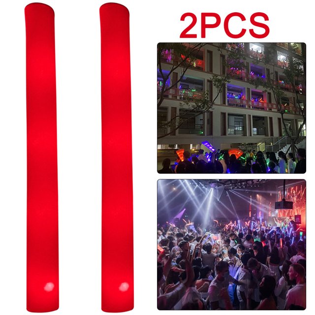 JShteea Barra LED Tubo Intermitente Esponja Suministros para Fiestas Bodas Y Festivales (rojo) 2 Uds.
