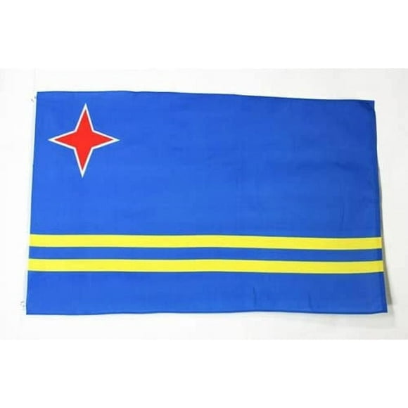 2024 Paris Olympics Aruba Flag - 3x5 Ft - 100D Polyester Aruban Banner with Two Metal Grommets - Fade Resistant - Vivid Colors - 3' x 5' Feet_Special Gift