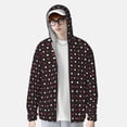 thumbnail image 3 of Pofeuu Red and white polka dots Print Sun Protection Outdoor Lightweight Full Zip UV Cooling Hoodie Long Sleeve Summer Clothing for Outdoor Hiking-Large, 3 of 5