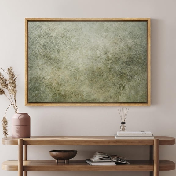 Soft Green Botanical Wall Art Neutral Sage Green Abstract Floral Canvas Print Minimalist Nature Artwork Calm Organic Decor
