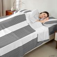 thumbnail image 4 of Castle Fairy Minimalist Thin Vertical Stripe Bed Sheets 4-Piece,Geometric Wide Band Full Size Sheets,Black White,1 Flat Sheet, 1 Fitted Sheet and 2 Pillowcases, 4 of 7