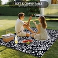 thumbnail image 4 of Black Spring Floral Outdoor Rug 3x5 Ft - Reversible Patio Rug Outdoor Camping Rugs, Farmhouse Flowers Elegant Pastoral Washable Indoor Outdoor Area Rugs, Non-Slip Outdoor Carpet Runner for Deck/Porch, 4 of 8