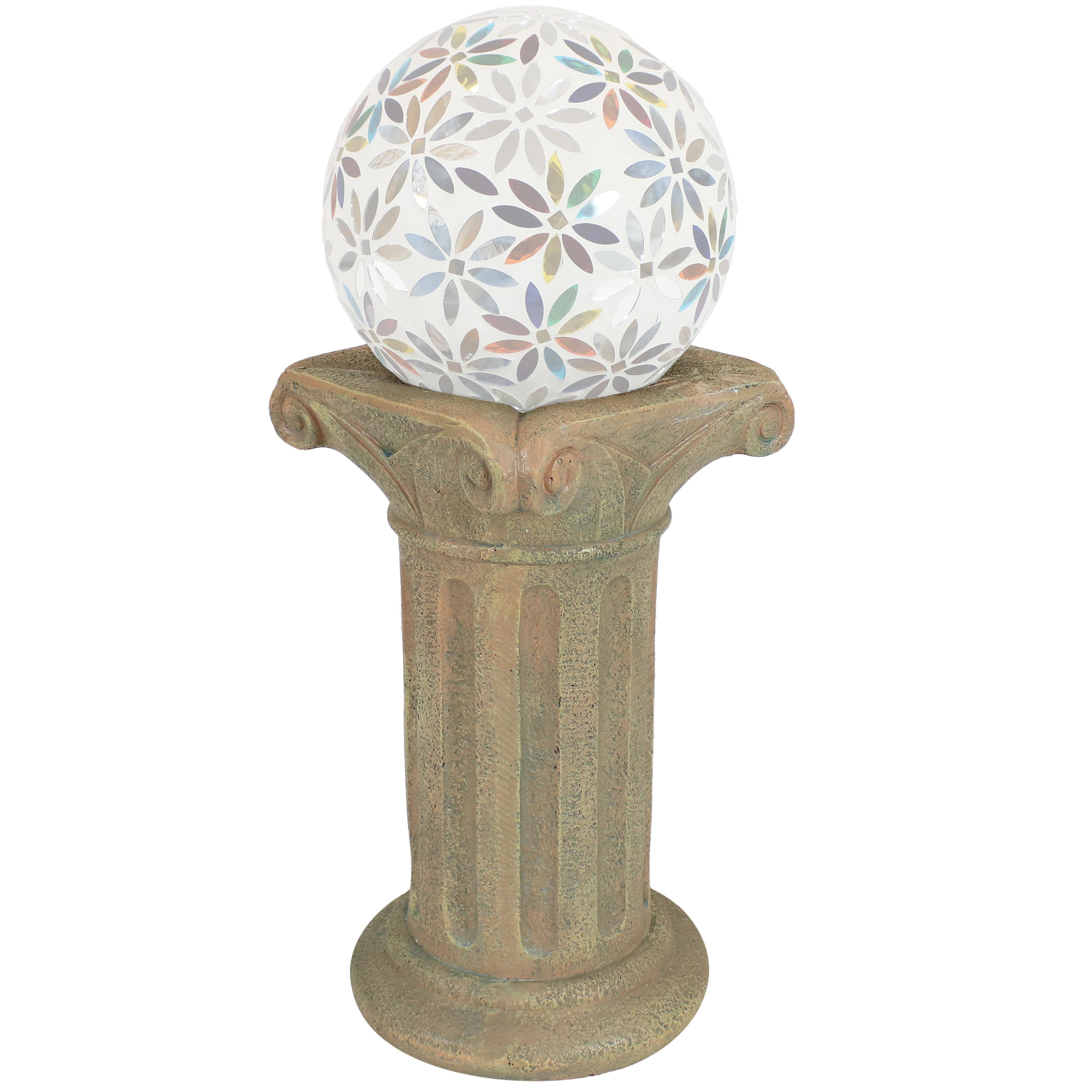 Sunnydaze Roman Pedestal Indoor/Outdoor Gazing Globe Stand Autumn