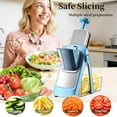 thumbnail image 3 of Safe Mandoline Slicer with Container, Adjustable 0-8mm Thickness, 4-in-1 Veggie Chopper Cutter, Kitchen Slicer Green, 3 of 11