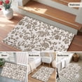 thumbnail image 6 of Farmhouse Brown Entryway Rug 2x3 Area Rug Washable Indoor Doormat Small Bathroom Rugs Non-Slip Low Pile Accent Throw Rugs Vintage Flower Leaf Botanical Plant Floor Carpet for Kitchen Bedroom Entrance, 6 of 9