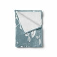 thumbnail image 2 of Floral Soft Flannel Fleece Blanket, Leaves Flowers Buds Blossoms Ivy Tulips Natural Botanic Modern Artwork Image, Cozy Plush for Indoor and Outdoor Use, 50" x 70", Slate Blue White, by Ambesonne, 2 of 6