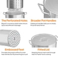thumbnail image 6 of 30QT Aluminum Stock Pot with Strainer Basket, Steamer Rack & Lid, Large Boiling Pot for Sea, Turkey, Tamales, Outdoor Cooking, Backyard Parties, Camping, Silver, 6 of 6