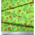 thumbnail image 2 of Soimoi Cotton Poplin Fabric Leaves & Pink Flower Floral Print Fabric by the Yard 56 Inch Wide, 2 of 3