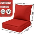 thumbnail image 2 of Pakunoda Outdoor Deep Seat Cushion Set for Patio Furniture, Waterproof & Fade Resistant, 22" L X 22" W X 4" H, Red, 2 of 6