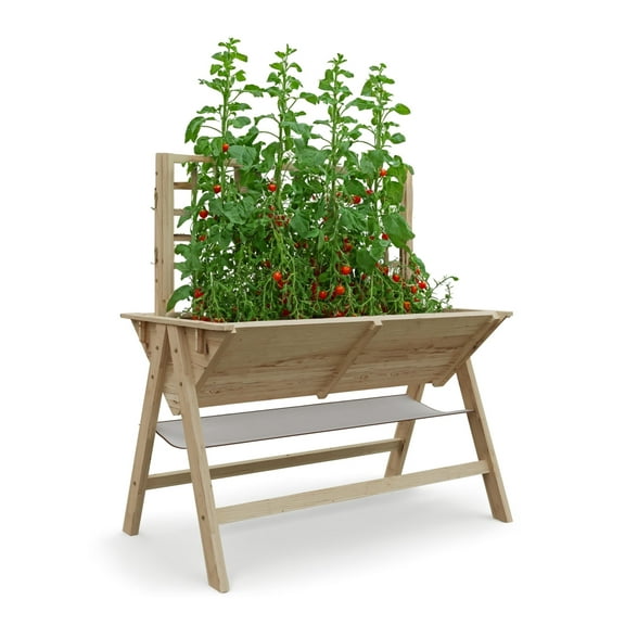RIEDHOFF Wooden Raised Garden Bed with Legs, Multi-Functional, 52x30x54”, Nature Color