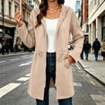 thumbnail image 6 of Vmvidoty Women's Long Hooded Sweatshirt Trench Coat Full Zip Drawstring Adjustable Waist Oversized with Pockets Beige S, 6 of 10