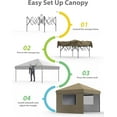 thumbnail image 6 of 10x10 Ft Pop Up Canopy Tent, Outdoor Instant Canopy with 3 Removable Sidewalls, Heavy Duty Commercial Instant Shelter, Waterproof & UV Resistant, for Outdoor Events, Camping, Backyard (Khaki), 6 of 8