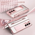 thumbnail image 3 of Compatible Luxury Hinged Case for Samsung Z Fold 5 Case with S Pen & S Pen Holder,5 in 1 Screen Protector Case for Galaxy Z Fold 5 Case,Transparent Galaxy Z Fold 5 5g Case Kickstand Rose Gold, 3 of 14