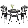 thumbnail image 6 of 3-Piece Outdoor Cast Aluminum Terrace Tavern -2-Piece Terrace Table and Chair Set with Umbrella Hole, Ideal for Courtyard, Garden, Balcony, Pool, 6 of 8