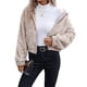 thumbnail image 2 of Chaqueta para Mujer, Abrigo con Capucha, Cremallera , Larga y Bolsillos. Caqui XL, 2 of 10