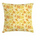 thumbnail image 1 of Yellow and White Throw Pillow Cushion Cover, Butterfly Pattern with Swirls Romantic Animals of Spring, Decorative Square Accent Pillow Case, 18 X 18 Inches, Orange Yellow Earth Yellow, by Ambesonne, 1 of 2