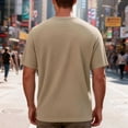 thumbnail image 3 of Short Sleeve Tops for Men Waffle Knit Henley Neck T-shirts Casual Loose Fit Summer Soft Basic Tee Shirts, 3 of 6