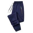thumbnail image 3 of zaveiop Warm Fleece Joggers Pants Workout Track Sherpa Lined Sweatpants (Blue, XXXXL), 3 of 5
