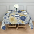 thumbnail image 3 of Pioneer Flower Floral Print Pattern Square Tablecloth,Waterproof Square Table Cover,Wipeable Spillproof Washable Table Cover for Home Kitchen Party Decor 60"x60"(152x152cm), 3 of 6