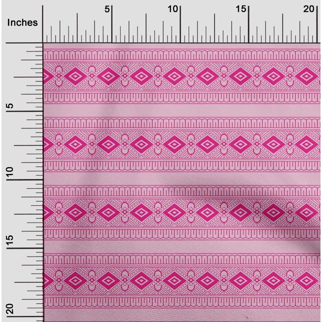 oneOone Tissu Polyester Lycra Tissu à Imprimé Géométrique en Blocs BTY 56 Pouces de Large