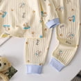 thumbnail image 4 of TOWED22 2Pcs Toddler Baby Boy Outfit Long Sleeve Cute Print Cotton Tee and Pants Round Neck Elastic Waist Casual Winter Clothes Set(Light Blue,3-4 Y), 4 of 5