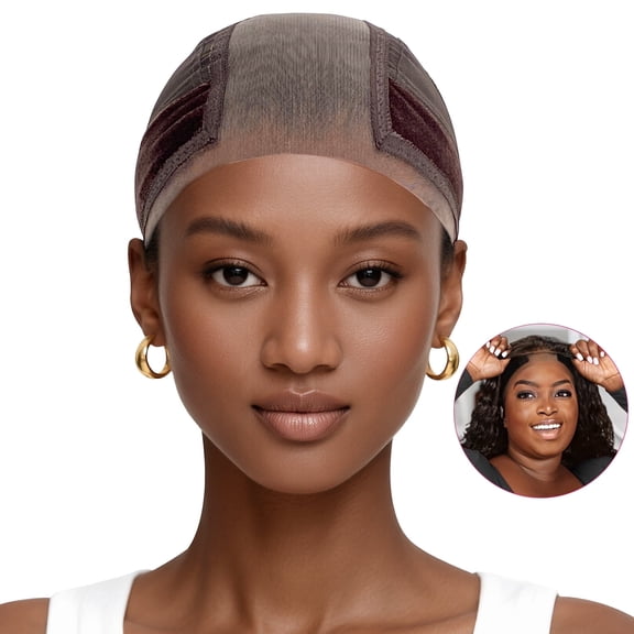 Labhairs Transparent Lace Frontal Closure No Glue Needed Reusable Lightweight Lace Wig Grip Bands, Brown, 1 Pack